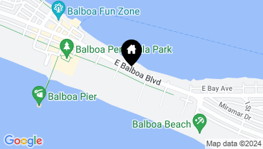 Map of 1119 E Balboa Boulevard A, Newport Beach CA, 92661