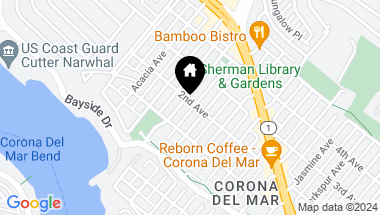 Map of 438 1/2 Carnation Avenue, Corona del Mar CA, 92625