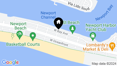 Map of 1027 W Bay Ave B, Newport Beach CA, 92663
