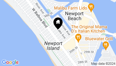 Map of 217 34th Street 1, Newport Beach CA, 92663