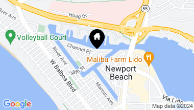 Map of 509 38th Street, Newport Beach CA, 92663