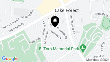 Map of 25371 Navajo Drive, Lake Forest CA, 92630