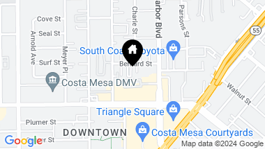 Map of 541 Bernard Street A, Costa Mesa CA, 92627