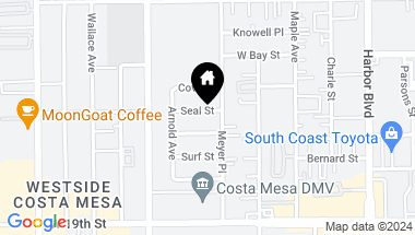Map of 645 Seal Street, Costa Mesa CA, 92627
