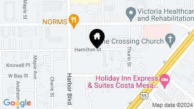 Map of 415 Hamilton Street, Costa Mesa CA, 92627