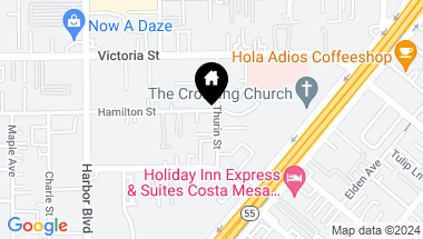 Map of 353 Hamilton Street, Costa Mesa CA, 92627