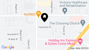 Map of 432 Hamilton Street, Costa Mesa CA, 92627