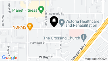 Map of 373 Victoria Street 1, Costa Mesa CA, 92627