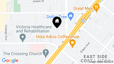 Map of 233 Avocado Street, Costa Mesa CA, 92627