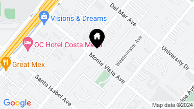 Map of 216 Monte Vista Avenue, Costa Mesa CA, 92627