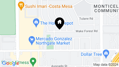 Map of 335 Wake Forest Road, Costa Mesa CA, 92626