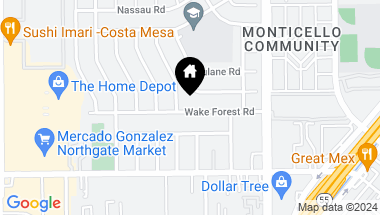 Map of 252 WAKE FOREST Road, Costa Mesa CA, 92626