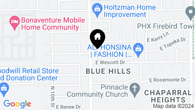 Map of 19014 N 12TH Place, Phoenix AZ, 85024
