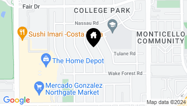 Map of 2352 Rutgers Drive, Costa Mesa CA, 92626