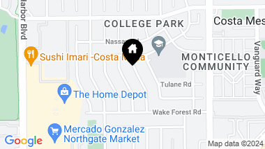 Map of 2371 Colgate Drive, Costa Mesa CA, 92626