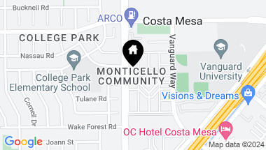 Map of 188 Yorktown Lane, Costa Mesa CA, 92626