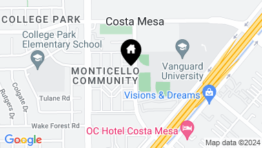 Map of 106 Yorktown Lane, Costa Mesa CA, 92626