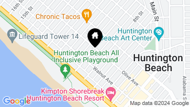 Map of 222 1/2 9th Street, Huntington Beach CA, 92648
