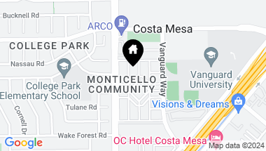 Map of 152 Yorktown Lane, Costa Mesa CA, 92626