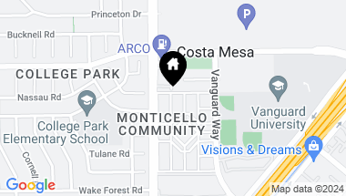 Map of 169 Morristown Lane, Costa Mesa CA, 92626