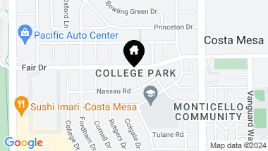 Map of 2441 Duke Place, Costa Mesa CA, 92626