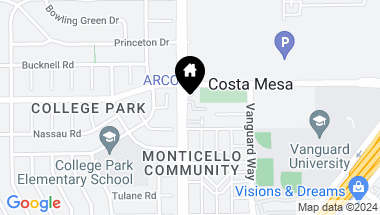 Map of 2484 Fairview Way, Costa Mesa CA, 92626