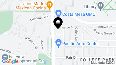 Map of 452 Swarthmore Lane, Costa Mesa CA, 92626