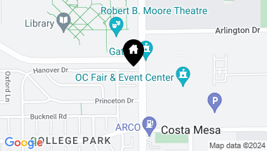 Map of 207 Hanover Drive, Costa Mesa CA, 92626