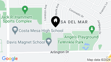 Map of 1023 Presidio Drive, Costa Mesa CA, 92626