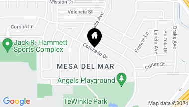 Map of 961 Coronado Drive, Costa Mesa CA, 92626