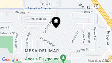Map of 964 Magellan Street, Costa Mesa CA, 92626