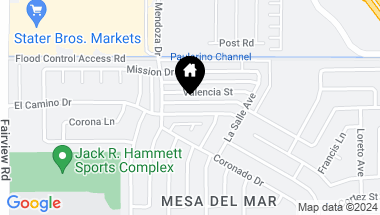 Map of 1022 El Camino Drive, Costa Mesa CA, 92626