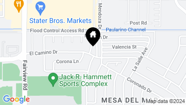 Map of 1068 El Camino Drive, Costa Mesa CA, 92626