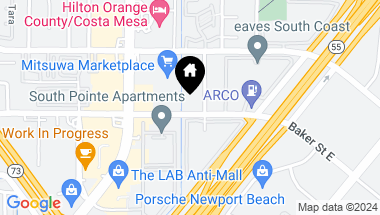 Map of 642 Baker Street, Costa Mesa CA, 92626