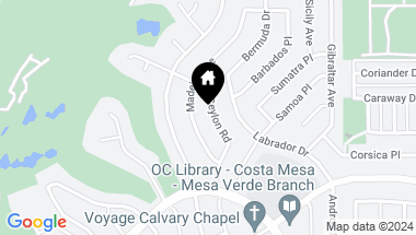 Map of 3069 Ceylon Road, Costa Mesa CA, 92626