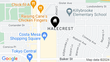 Map of 3095 College Avenue, Costa Mesa CA, 92626