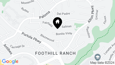 Map of 21 Bonita Vista, Foothill Ranch CA, 92610