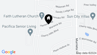 Map of 25730 Warwick Road, Menifee CA, 92586
