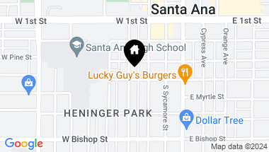 Map of 319 S Birch Street, Santa Ana CA, 92701