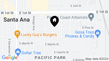 Map of 502 E Pine Street, Santa Ana CA, 92701