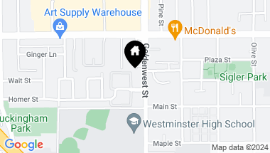 Map of 6959 Homer Street, Westminster CA, 92683