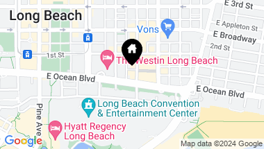 Map of 455 E Ocean Boulevard 502, Long Beach CA, 90802