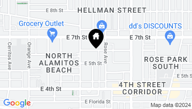 Map of 1710 E 6th Street, Long Beach CA, 90802