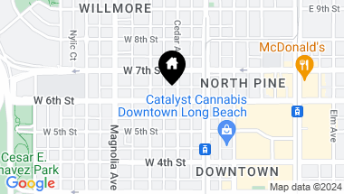 Map of 605 Cedar Avenue, Long Beach CA, 90802
