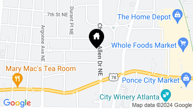 Map of 748 Charles Allen Drive NE, Atlanta GA, 30308