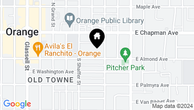 Map of 607 E Almond Avenue, Orange CA, 92866