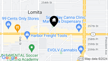 Map of 25719 Walnut Street, Lomita CA, 90717