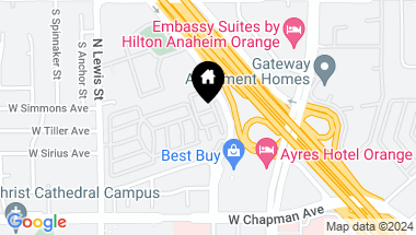Map of 934 E Drapery Lane, Anaheim CA, 92802