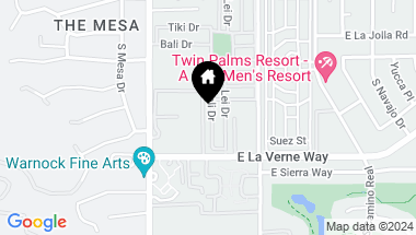 Map of 142 Pali Drive, Palm Springs CA, 92264
