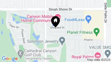 Map of 182 Zacharia Drive, Cathedral City CA, 92234